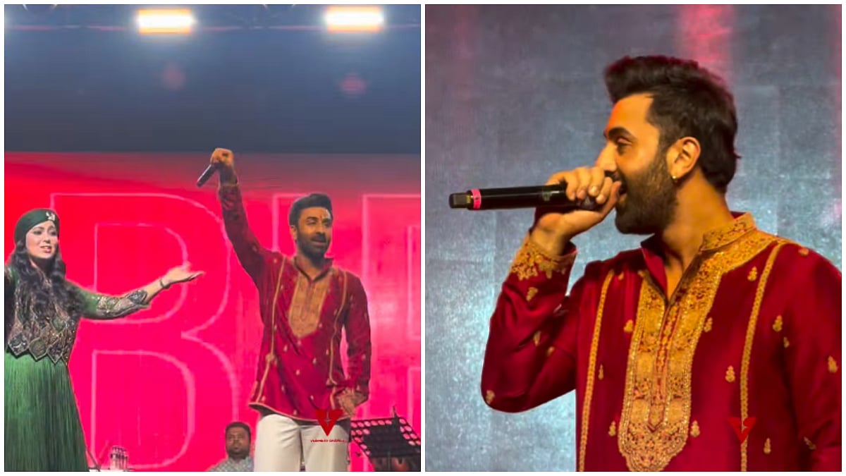 Ranbir Kapoor Turns Singer, Croons YJHD's Kabira With Singer Harshdeep Kaur At Durga Puja Pandal In Mumbai - VIDEO