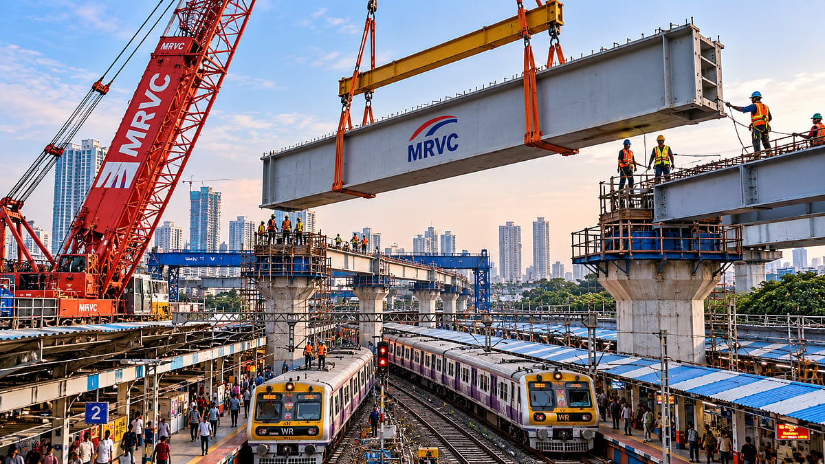 Mumbai Suburban Railway Gets Infrastructure Boost As MRVC Installs 35 Heavy Girders In 1 Month To Upgrade Key Stations