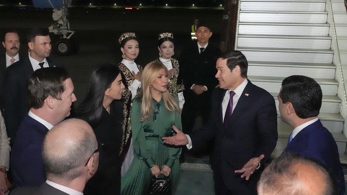 US Secretary of State Marco Rubio Arrives In Uzbekistan For C5+1 Talks, To Visit India For Trade & Energy Cooperation Amid Trump's Russian Oil Sanctions Review | Video