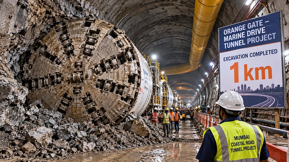 Mumbai's Orange Gate–Marine Drive Tunnel Completes 1 Km Tunnelling, Promises 5-Minute Travel Time