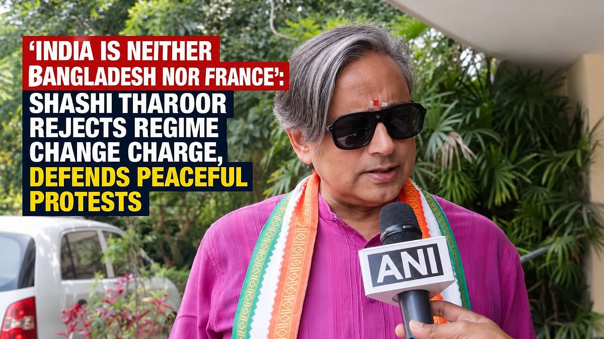 ‘India Is Neither Bangladesh Nor France’: Congress MP Shashi Tharoor Rejects 'Regime Change' Charge, Defends Peaceful Protests | VIDEO
