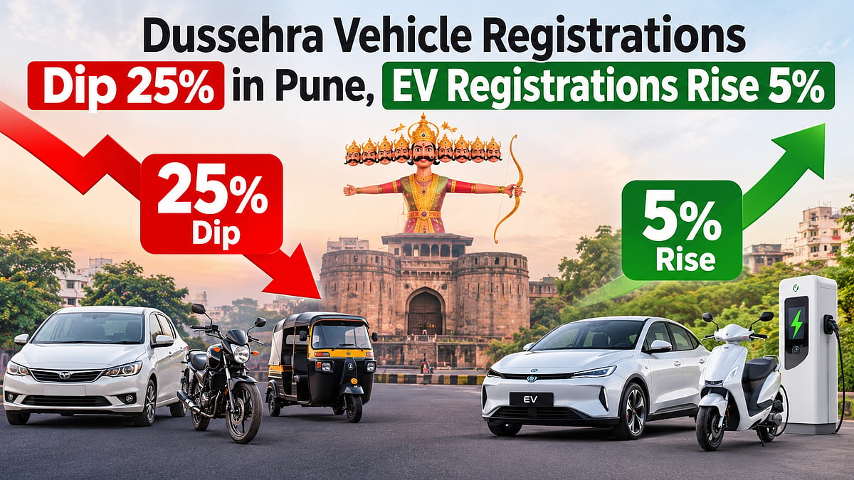 Dussehra Vehicle Registrations Dip 25% In Pune, EV Registrations Rise 5%