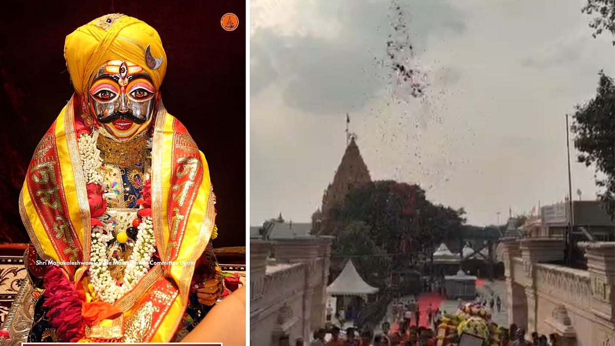 Ujjain Witnesses Grand Mahakal Sawari, 500 Kg Flowers Showered By Drones On Vijayadashami