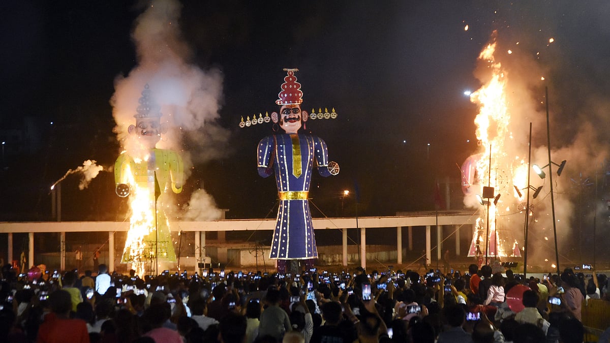 Dussehra 2026: 105-Foot Ravan Goes Up In Flames In Bhopal, CM Mohan Yadav Joins Grand Celebrations