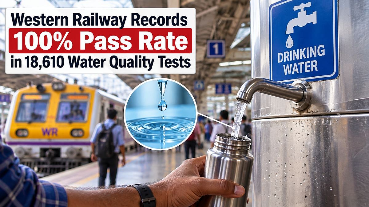 Western Railway Records 100 Per Cent Pass Rate In 18,610 Drinking Water Quality Tests Across Its Network