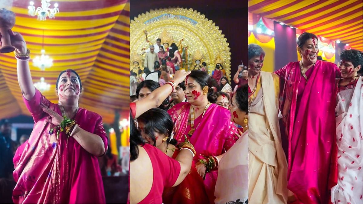 Smriti Irani Celebrates Vijaya Dashami With Sindoor Khela And Dhunuchi Dance At Mumbai's North Bombay Durga Puja Pandal; Know About The Tradition 