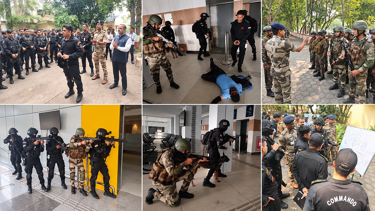 NSG Conducts Counter-Terrorism Mock Drill At Indore's Devi Ahilyabai Holkar Airport