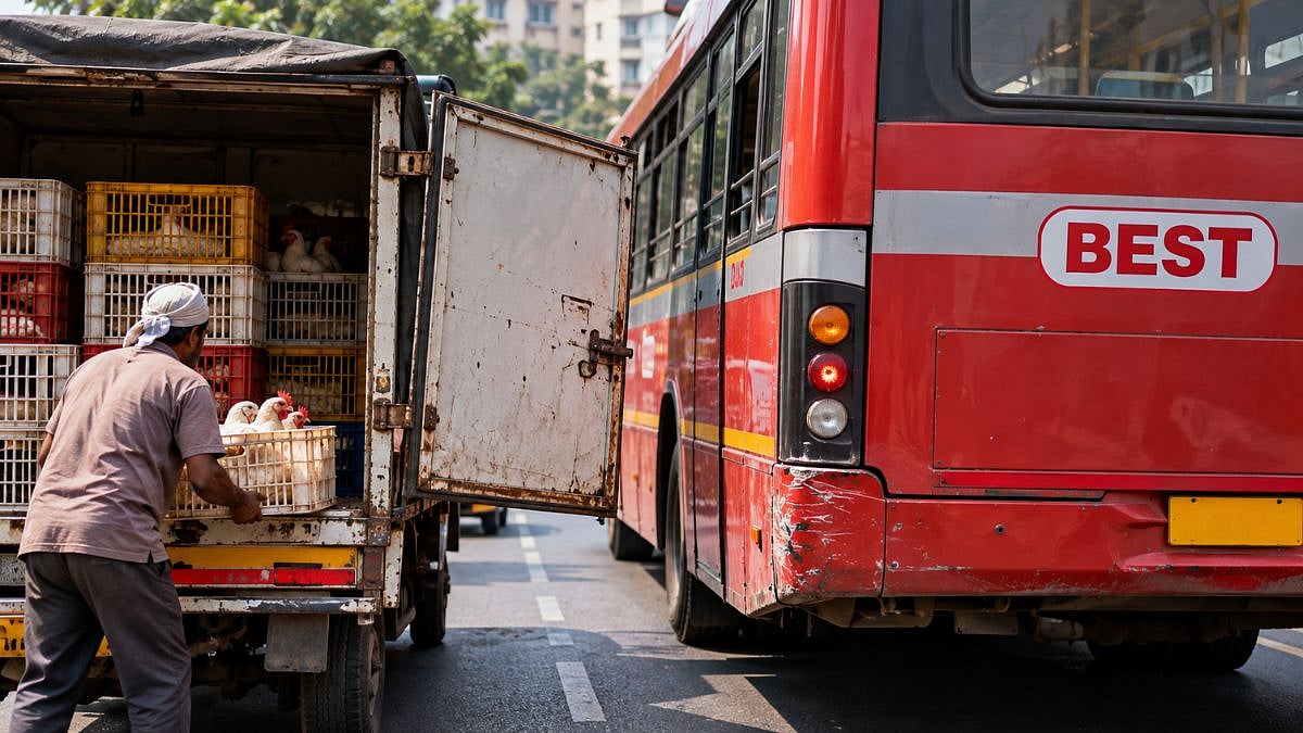Mumbai Tragedy: 53-Year-Old Man Unloading Chickens Dies After Tempo Door Hits BEST Bus In Majas