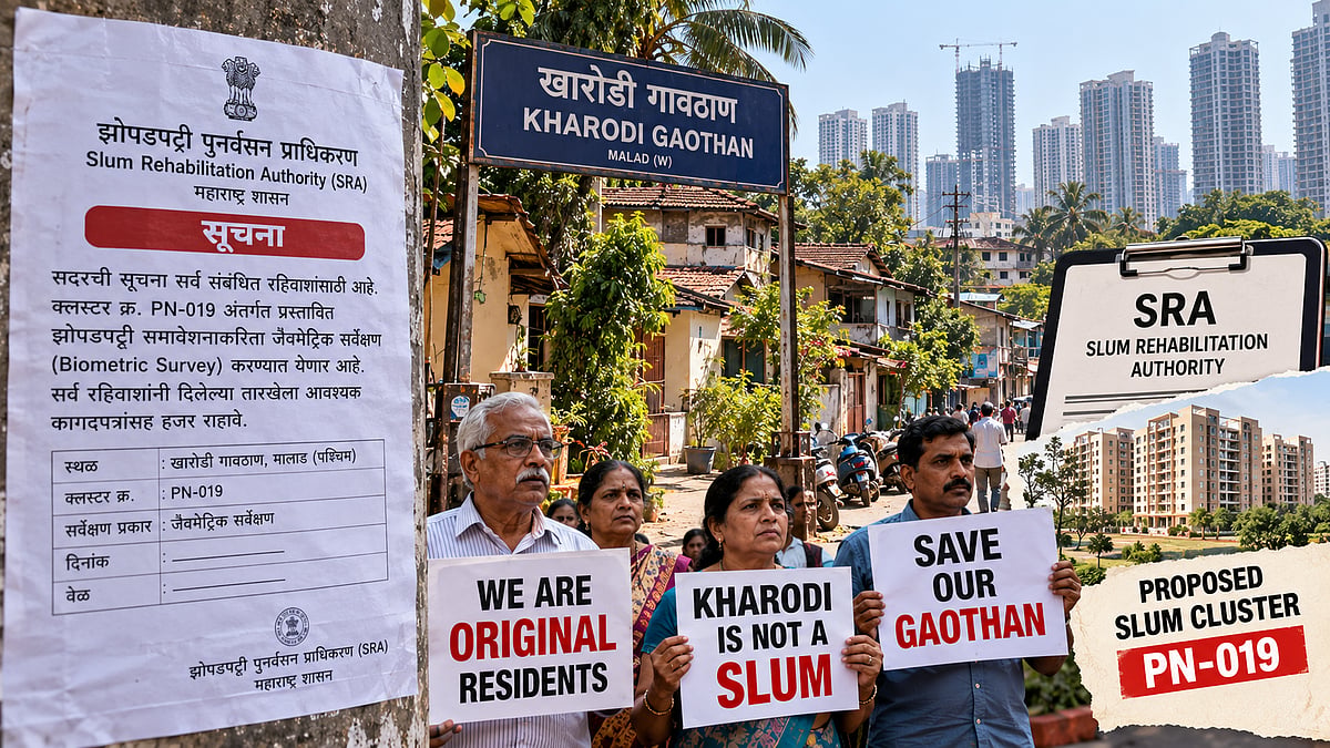 Malad's Kharodi Gaothan Residents Oppose SRA Biometric Survey, Say 'We Are Not Slum Dwellers'