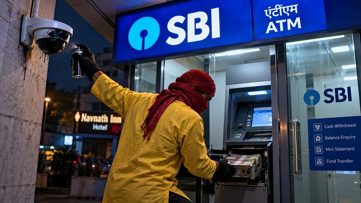 Navi Mumbai Crime: Thief Steals ₹16.18 Lakh From SBI ATM In Taloja After Spraying CCTV Cameras; Probe Underway