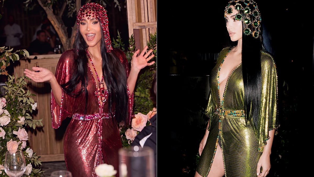 Kim Kardashian Turns 46 In Stunning Open Robe Archival Couture From 1995; Kylie Jenner, Khloé And Kris Join
