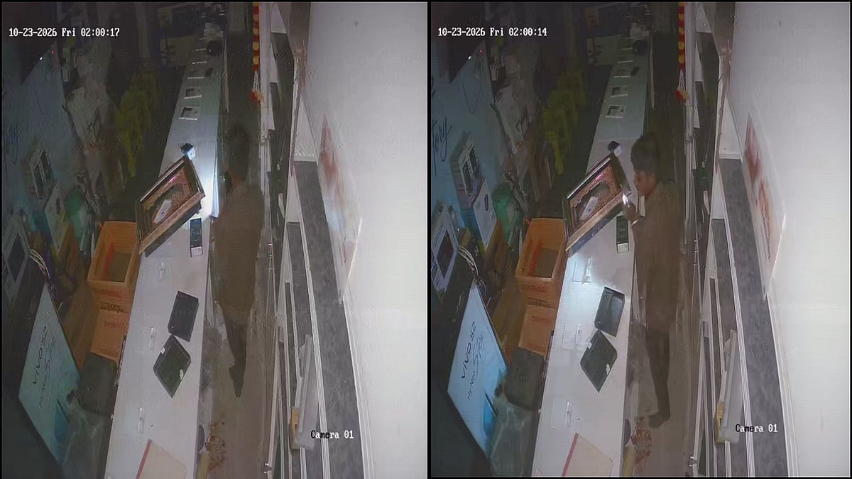 Indore Theft Caught On Cam: Thief Steals 36 Smartphones Worth ₹9 Lakh From Mobile Shop In Pavanputra Nagar