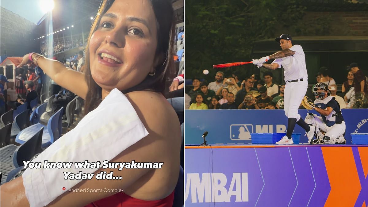 'Ooppss': Suryakumar Yadav, Devisha Shetty React After Female Fan Gets Hit By Baseball During MLBx Mumbai | VIDEO