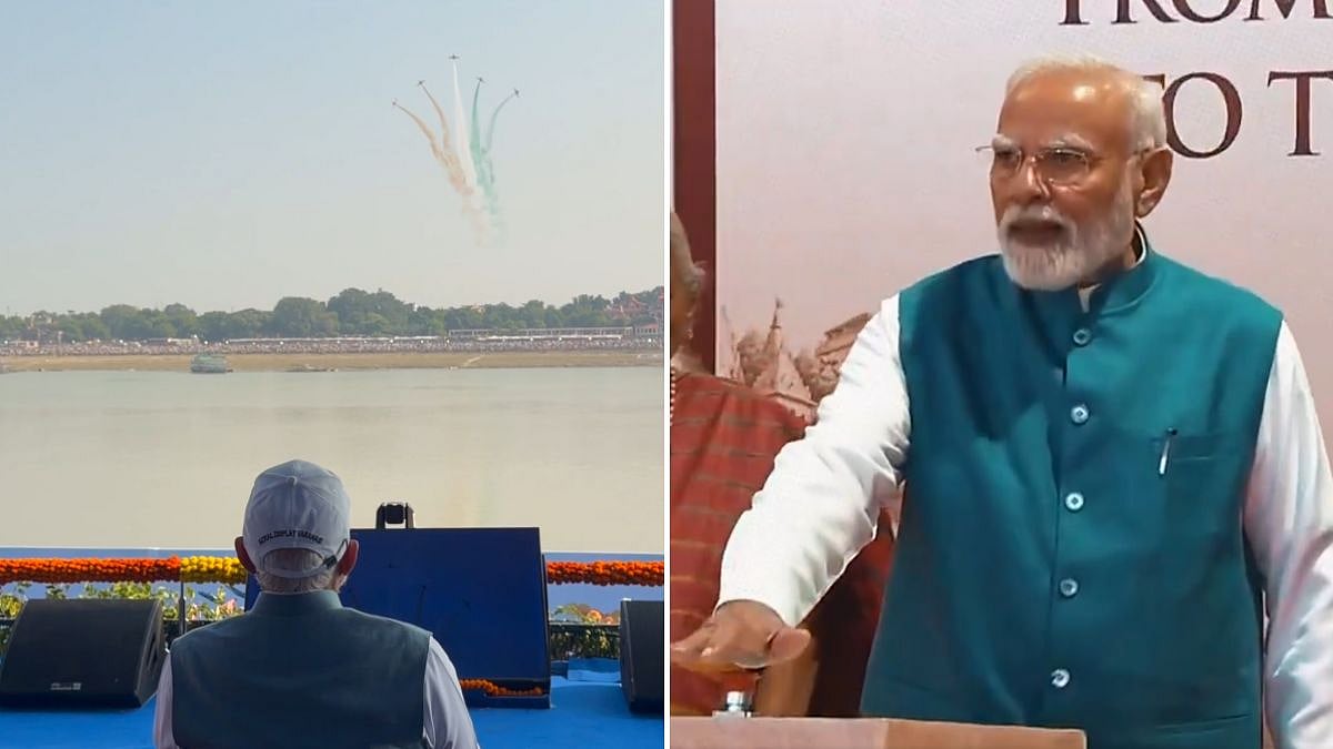 PM Modi Watches Spectacular IAF Air Show Featuring Over 100 Aircraft, Rafale, Sukhoi And Tejas Jets In Varanasi | Video