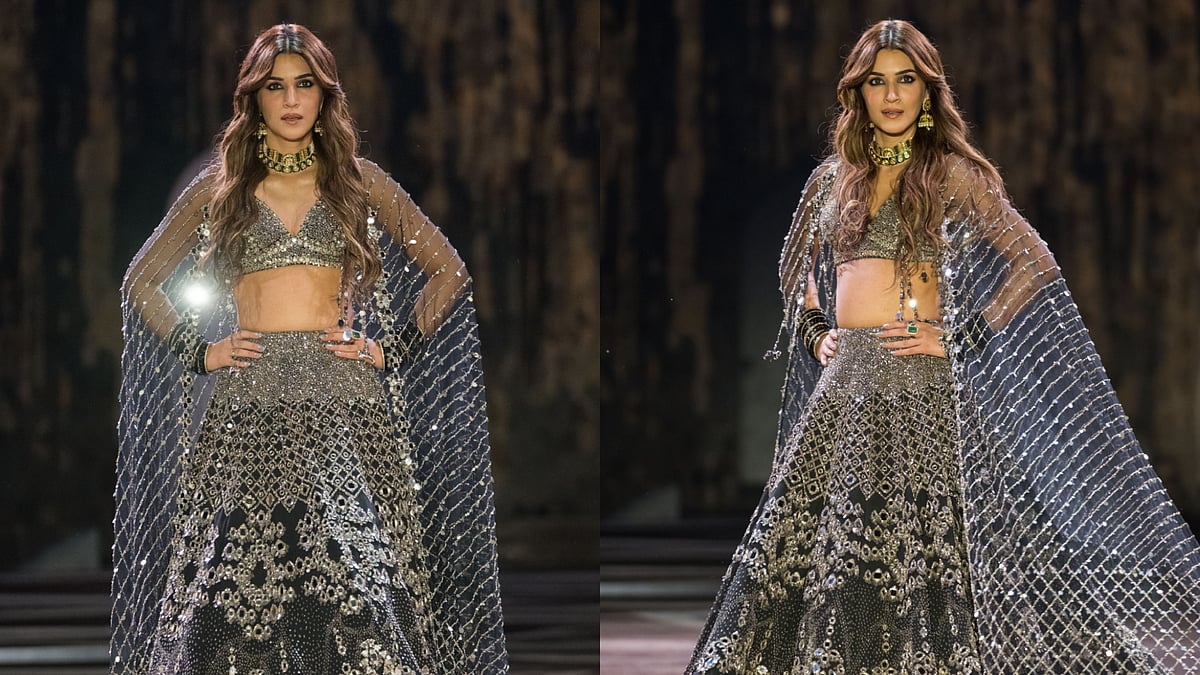 Kriti Sanon Catwalks Amidst Lush Greenery In Exquisite Lehenga At Abhinav Mishra's Delhi Fashion Show