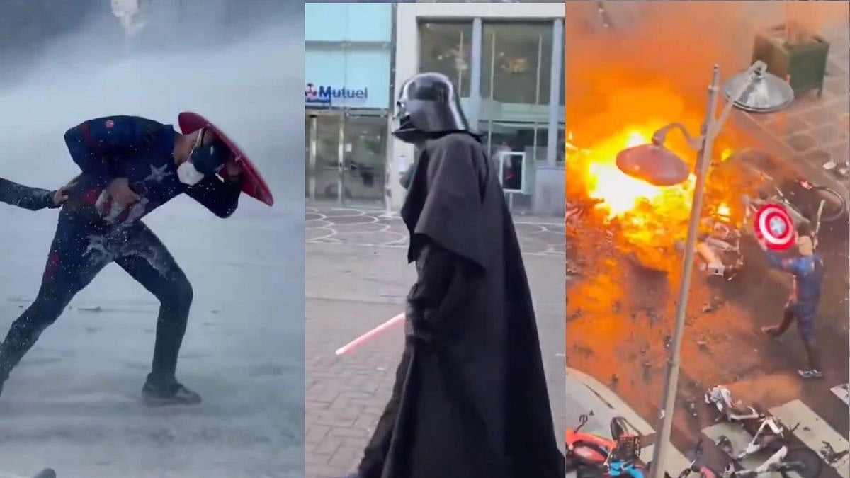 Captain America vs Water Cannons? Marvel And Anime Characters Steal Spotlight At France Protests - WATCH 