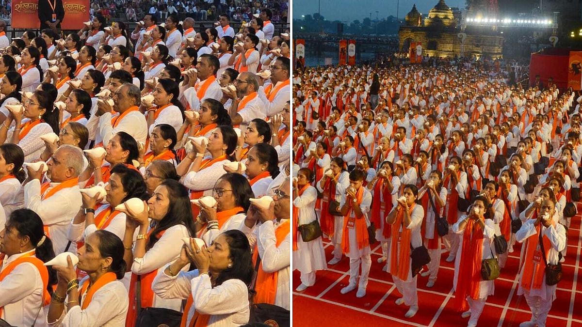 Nashik’s Godavari Riverfront Resonates With Record-Breaking Conch-Blowing