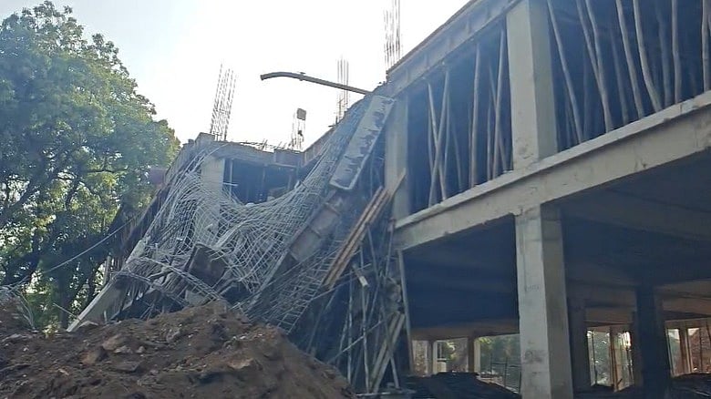 Four Workers Injured After Under-Construction School Building Collapses In Gwalior | VIDEO