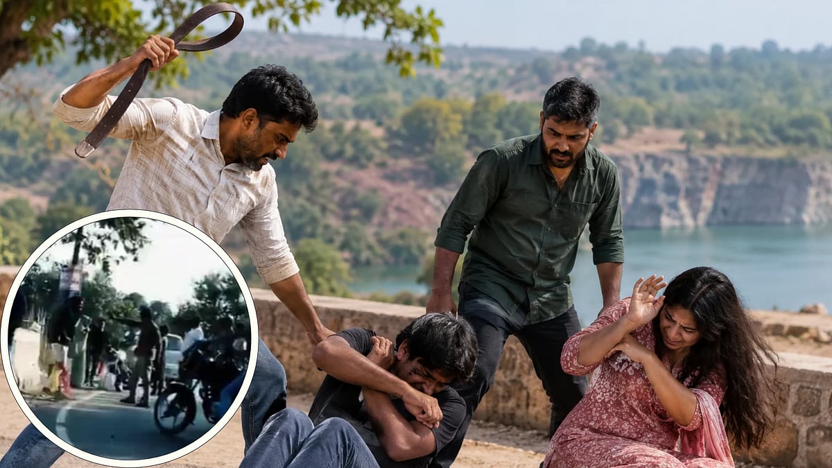 Man Catches Wife With Boyfriend At Tourist Spot In Shivpuri, Thrashes Them With Belt; Video Goes Viral