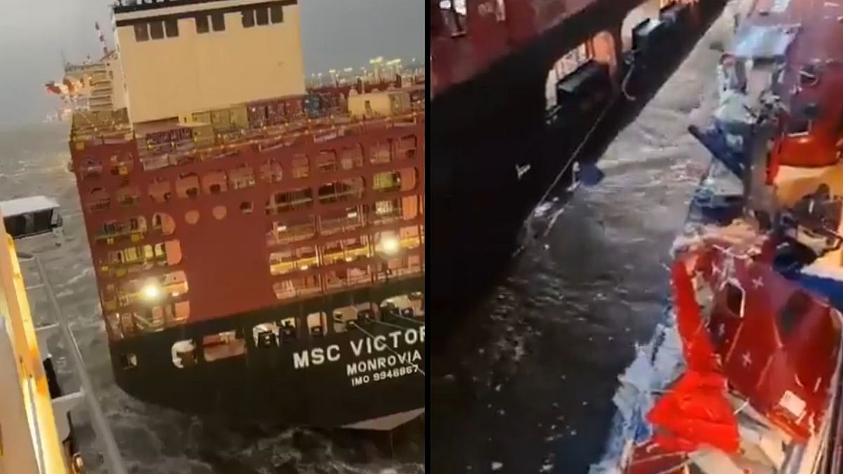 Luxury Cruise Ship Collides With Container Vessel In Germany Amid Stormy Weather; Lifeboats, Hull Torn Apart - WATCH 