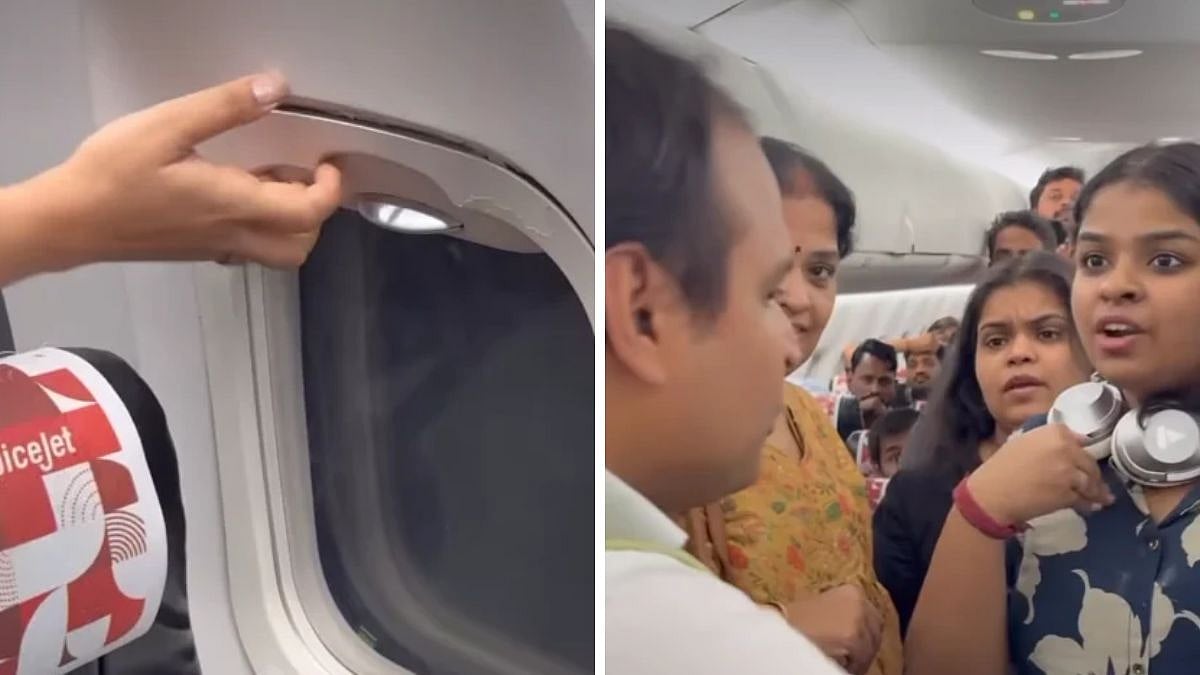 'Jisko Nahi Fly Karna Woh Nikal Lo': SpiceJet Staff's Remark To Passengers Raising Safety Concerns Over Loose Window Concealment | Video