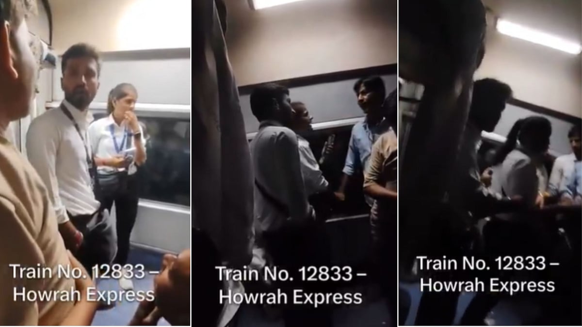 Viral VIDEO Shows Verbal Clash Between Bhind Passenger And Railway Staff Aboard Howrah Express Over Misbehaviour ―VIDEO
