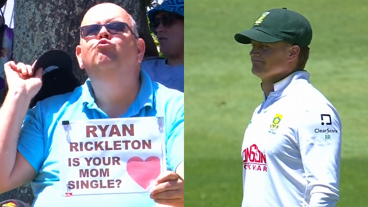 'Is Your Mom Single?': Fan Seen Holding Placard Asking Ryan Rickelton About His Mother In SA Vs AUS 3rd Test; VIDEO