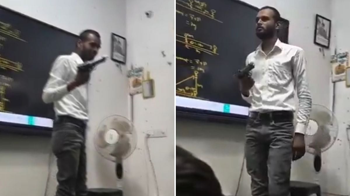'Teacher Or Criminal Trainer?': Video Of Coaching Teacher Allegedly Wielding Gun In Darbhanga Coaching Class Goes Viral
