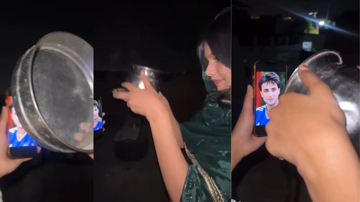Abhishek Sharma’s Female Fan Celebrates Karwa Chauth In Unusual Way, Offers Arghya To His Photo | Video 