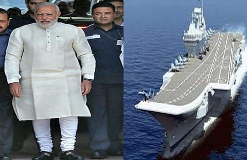 PM on board INS Vikramaditya