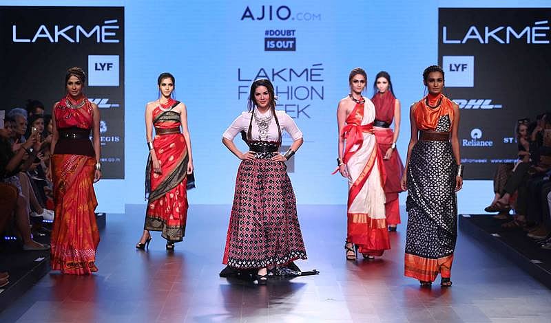 Actress Sunny Leone walks for Doubtisout at LFW SR 2016