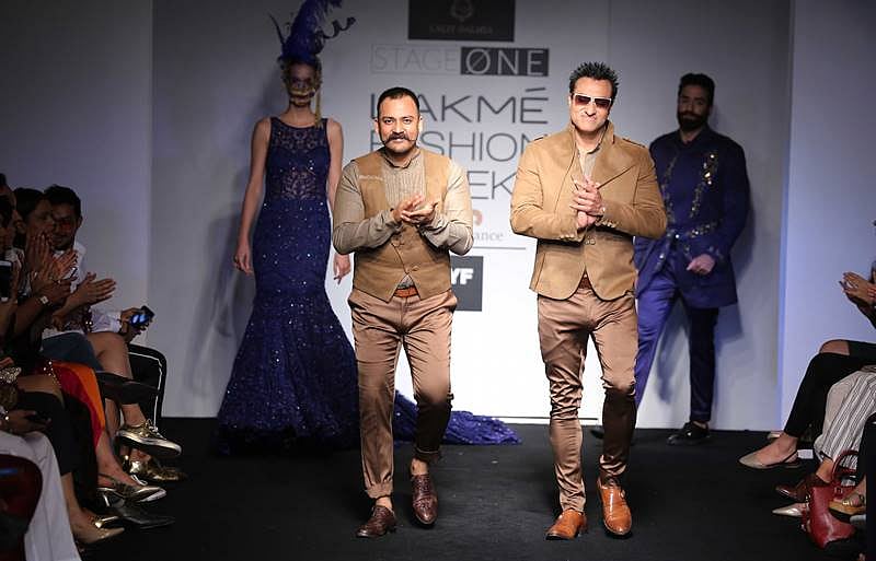 Lalit Dalmia with Ali Morani and models at LFW SR 2016
