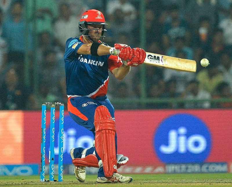 Delhi Daredevils Corey Anderson plays a shot during the 2017 Indian Premier League (IPL) Twenty20 cricket match between Delhi Daredevils and Sunrisers Hyderabad at The Feroz Shah Kotla Cricket Stadium in New Delhi on May 2, 2017. ——IMAGE RESTRICTED TO EDITORIAL USE – STRICTLY NO COMMERCIAL USE—– / GETTYOUT—— / AFP PHOTO / CHANDAN KHANNA / —-IMAGE RESTRICTED TO EDITORIAL USE – STRICTLY NO COMMERCIAL USE—– / GETTYOUT