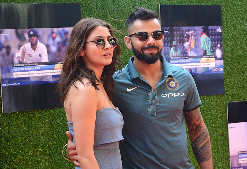 Mumbai : The Indian Cricket team watching with captain virat Kohli and Anushka Sharma Screening of Sachin A Billion Dreams at PVR Varsova Andheri west . Photo by BL SONI
