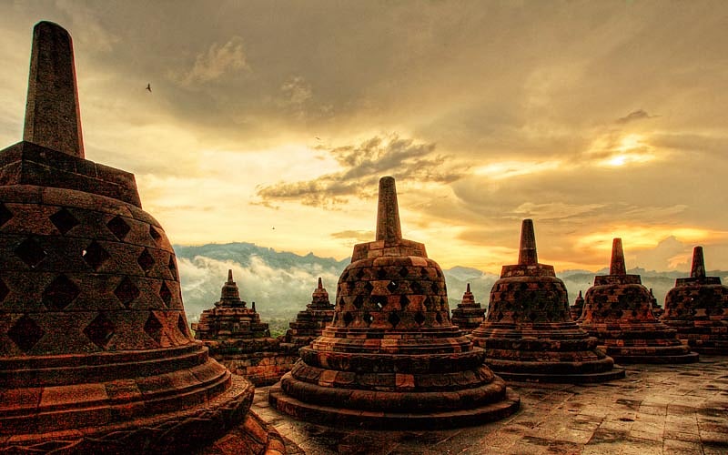 Buddha Statue on Borobudur Stupa
