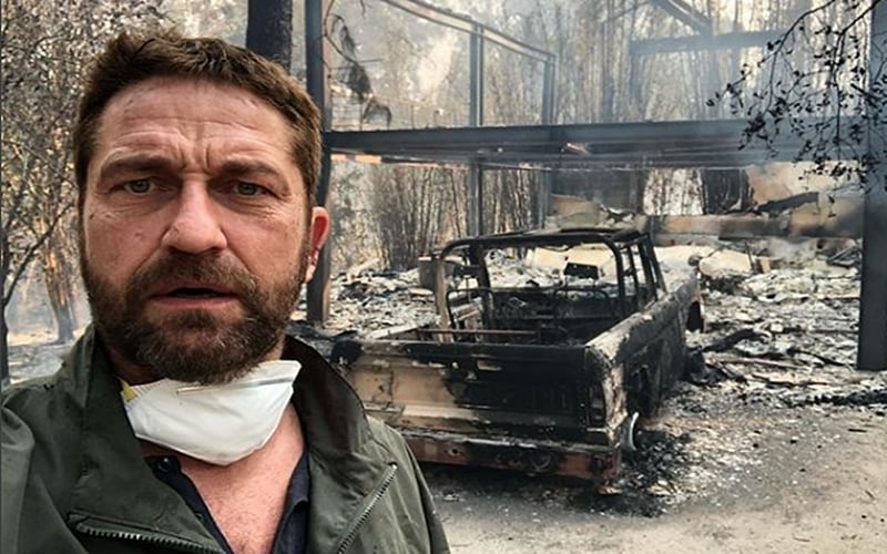 Gerard Butler shares photo of Malibu home destroyed in Woolsey fire