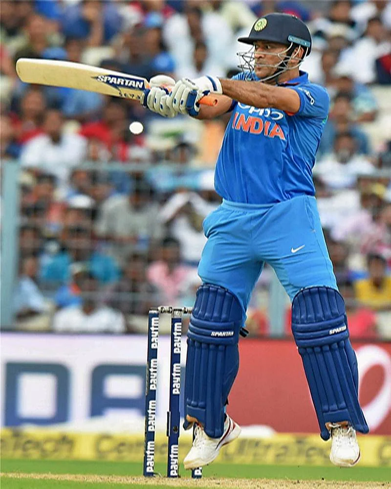 Kolkata: Indian cricketer M S Dhoni in action during the 2nd ODI cricket match against Australia at Eden Garden in Kolkata in 2017. PTI Photo by Ashok Bhaumik