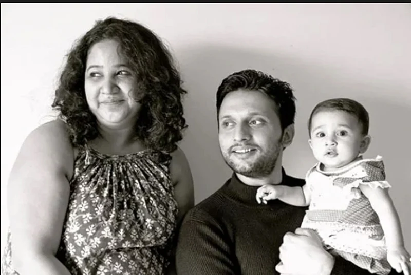 Rasika with husband Mohammed Zeeshan Ayyub and daughter