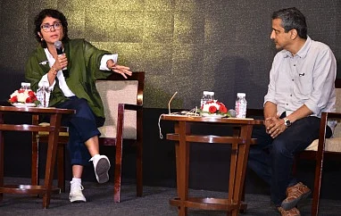 (L-R) Kiran Rao and Satyajit Bhatkal, CEO, Paani Foundation speaking at the TiECON 2019 at Westin