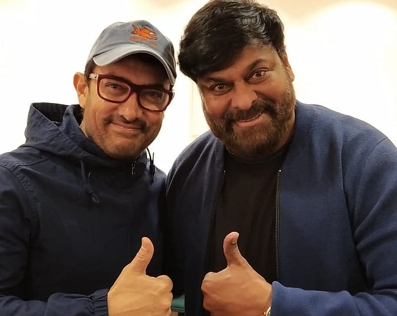 Aamir Khan runs into south superstar Chiranjeevi, calls him inspiration
