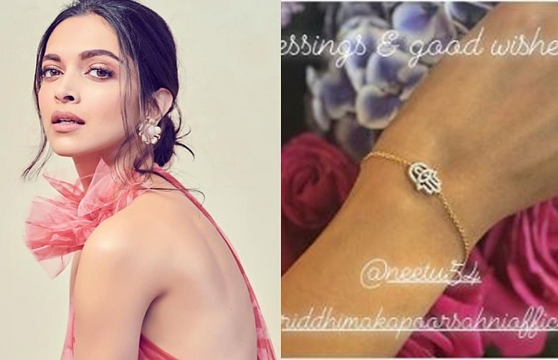 Deepika Padukone shows off a bracelet received from Ranbir Kapoor’s mother Neetu and sister Riddhima