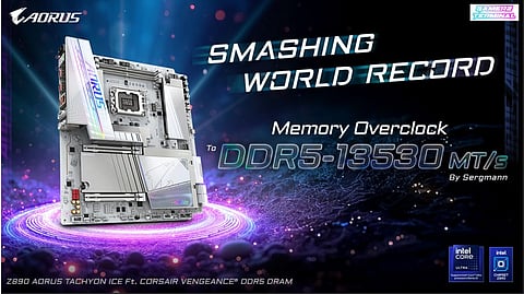 GIGABYTE’s Z890 AORUS TACHYON ICE Breaks World DDR5 Barrier to Achieve DDR5-13530