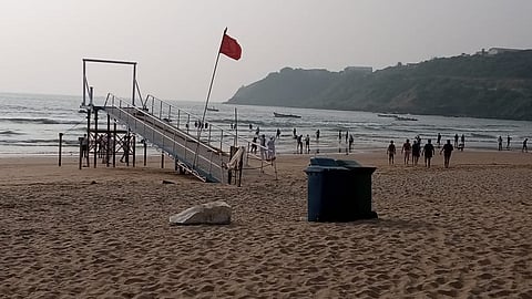Illegal jetty being constructed at Baina beach