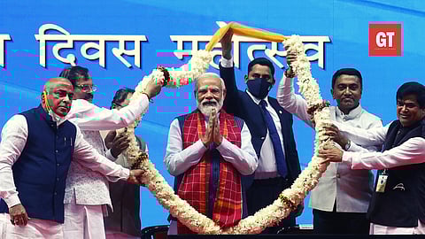 Gpa BJP leaders including CM Pramod Sawant felicitates Prime Minister Modi&nbsp;