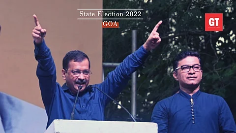 Delhi Chief Minister and Aam Aadmi Party (AAP) National ConvenerArvind Kejriwal addressed a rally in Poriem&nbsp;