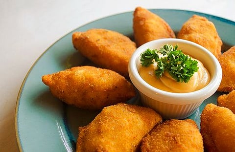 Prawns are the most common stuffing for a popular Goan snack, called Rissóis de Camarão