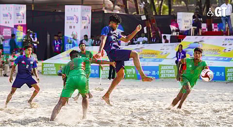 Beach football is evincing keen interest at Colva Beach and Goa team is keeping hopes alive of striking gold.
