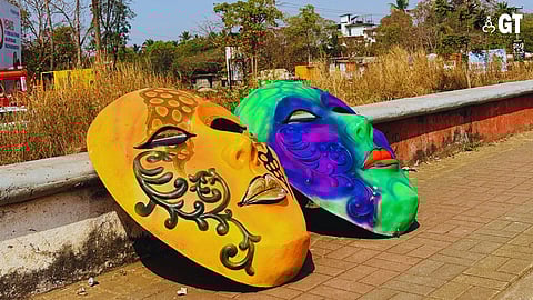 The streets of Goa are adorned with masks and streamers in anticipation of the festivities that will begin on Friday. 