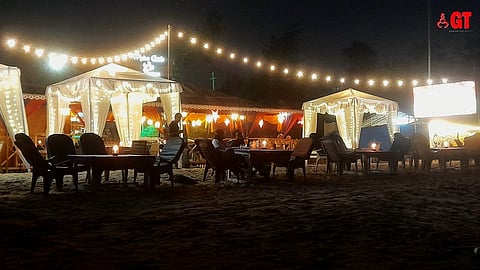 Quite nights at a Goan beach shack.