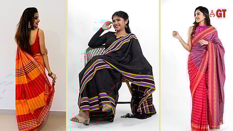 Shop Sincro's 'Kunbi' sarees.